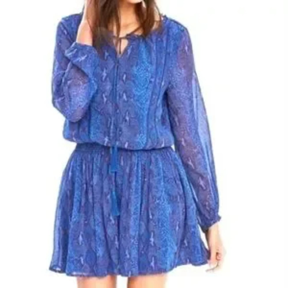 Banana Republic Blue Snake Print Dress S